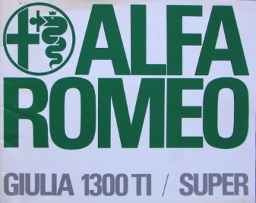 Alfa Romeo Giulia 1300 TI Super Modelprogram 1969 Carbrochure (6859)